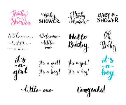 Vector hand written brush words and phrases.