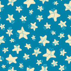 Vector seamless pattern of night stars.
