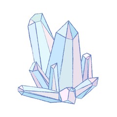 Abstract Crystals. Sketch. Vector illustration for your design