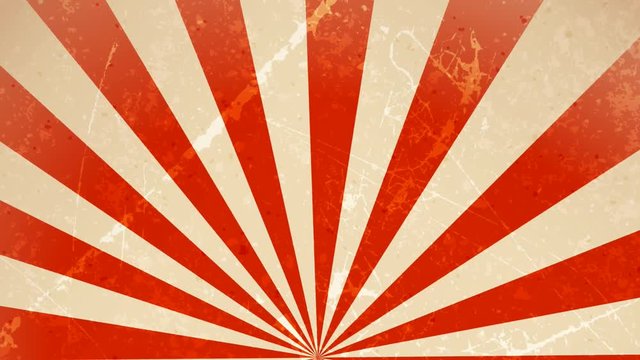 Circus carnival Background Rotation Loop/
Animation of an abstract vintage and retro circus background rotating, with sunbeams an stripes