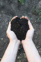 Handful of Rich Brown Soil