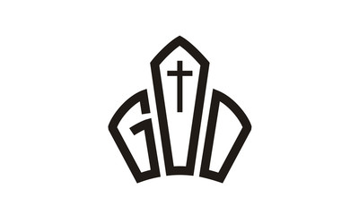 God Jesus Crown King Lord Church logo design inspiration