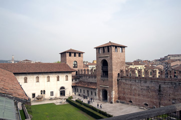 Fototapeta premium Inside the Medieval Old castle (Castel Vecchio) in Verona, Italy