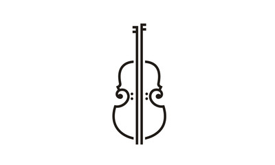 Line Art Violin Viola Fiddle Cello bass music instrument logo design inspiration © Enola99d