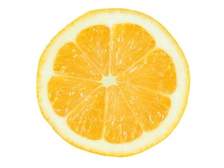 Lemon slice on white