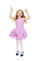 Fototapeta premium Beautiful little girl 5-6 years.