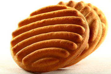 Delicious cashewnut cookieds on white background.