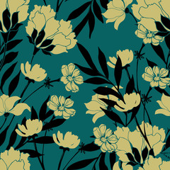 Abstract elegance pattern with floral background.