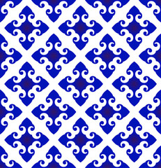 Fototapeta premium blue and white seamless pattern