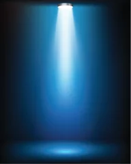 Tuinposter Studio light rays on blue background © goku4501