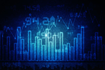 2d rendering Stock market online business concept. business Graph 
