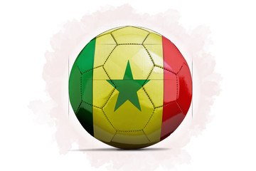 Digital Artwork sketch of a Soccer ball with team flag. Senegal, Africa