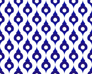 Behang Donkerblauw keramisch naadloos patroon