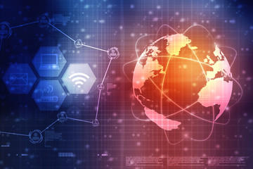 2d illustration technology background
