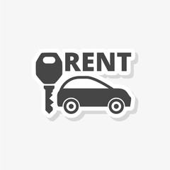 Rent a Car Transportation design sticker, simple vector icon