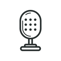 Black and white old school microphone icon