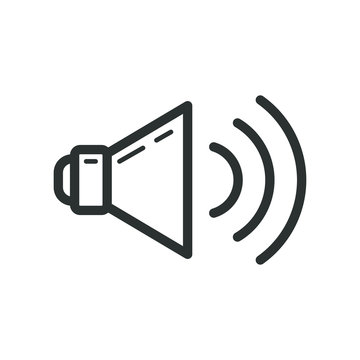 recommend clip art: Black and white speaker icon with sound turned on