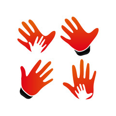 Hand palm logo icon template vector