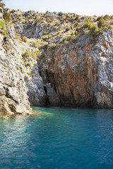 Fototapeta na wymiar A typical cove along the indented Cilento coastline.
