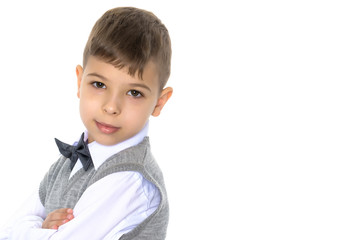Portrait of a little boy close-up.