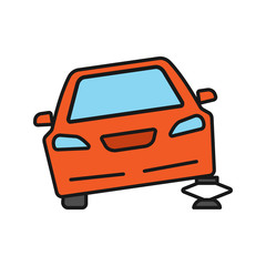 Portable car jack color icon