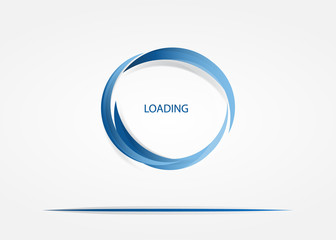 White screen loading. Circular loading from blue elements. Vector boot interface.