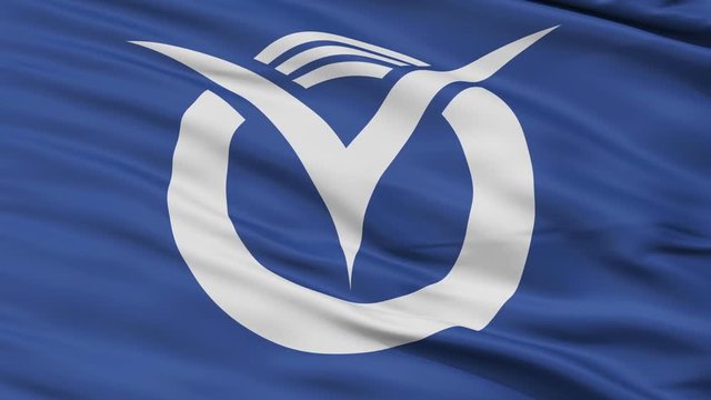 Futtsu close up flag, Chiba prefecture, realistic animation seamless loop - 10 seconds long