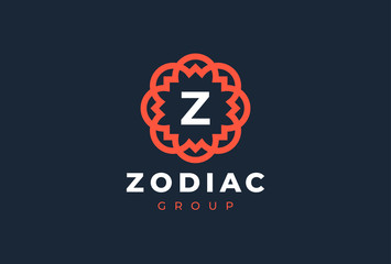 Premium universal monogram letter Z initials logo. Abstract elegant flower logo icon vector design. Universal creative premium symbol. Luxury abc jewel logotype.