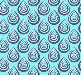 Naklejka premium Seamless pattern with abstract black and blue peacock feathers on turquoise background. Contrast tender texture with psychedelic elements for textile, wrapping paper, package, surface, cover