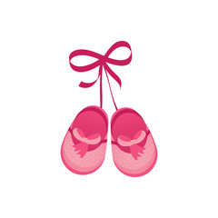 Cute Baby shoes with a bow for a girl.