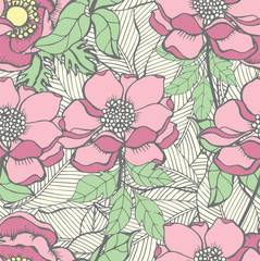 Abstract elegance pattern with floral background.