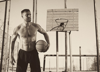 Basketball player. Vintage style