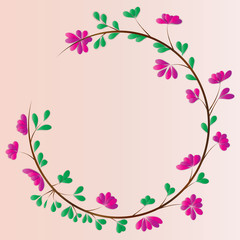 Obraz na płótnie Canvas wreath of flowers in sweet pink style with rose background