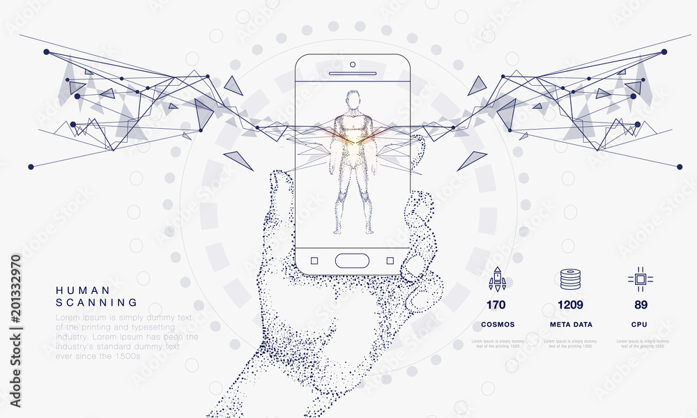 Poster innovations systems connecting people and robots devices. future technologies in automatics cyborg s