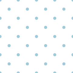 Vector seamless pattern with blue polka dots