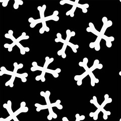 Day of the dead holiday Mexican seamless pattern. Dia de Muertos Crossbones repeating texture. Vector illustration