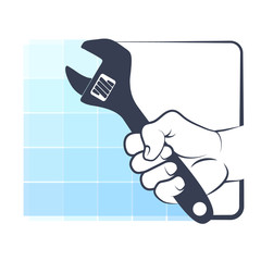 Spanner in hand silhouette