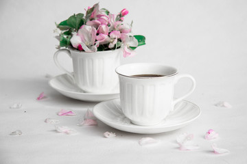 Obraz na płótnie Canvas tea and flowers