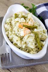 risotto aux crevettes et asperges
