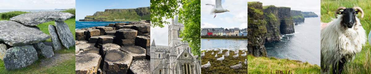 Landscapes of Ireland, banner with a series of photos