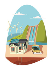 Renewable energy for charging electric car