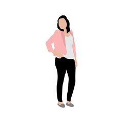 Standing Pose Woman People Illustration