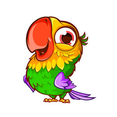 Fototapeta premium Cartoon Cute Parrot