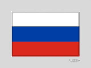 Fototapeta premium Flag of Russia. National Ensign Aspect Ratio 2 to 3 on Gray