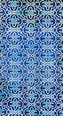 traditional uzbek ceramic colorful ornament on the wall of mosque