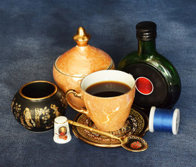 A still-life consisting of various items. Russia, March, 2018.