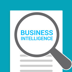Finance Concept: Magnifying Optical Glass With Words Business Intelligence