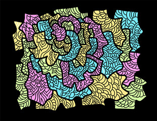 Abstract background pattern in hand drawn style. Colorful Vector illustration.