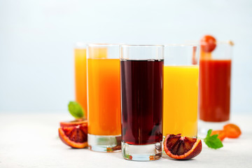 Various vegetable and fruit juice