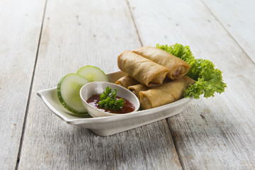 deep fried spring rolls , popia